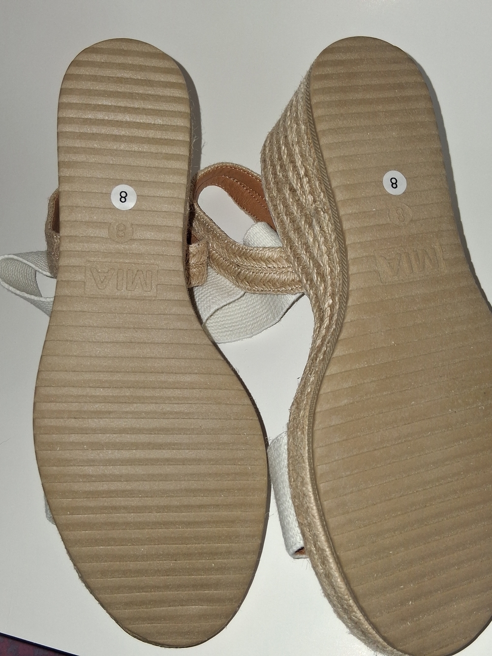 MIA Cream Canvas Espadrille Slingback Sandals - Picture 7 of 11